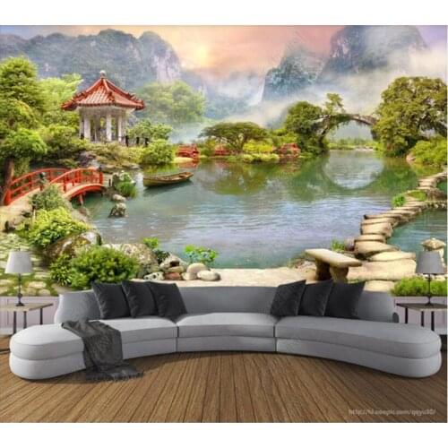 Papel de parede Garden landscape background wall 3d wallpaper mural,iving room tv wall bedroom wall papers home decor