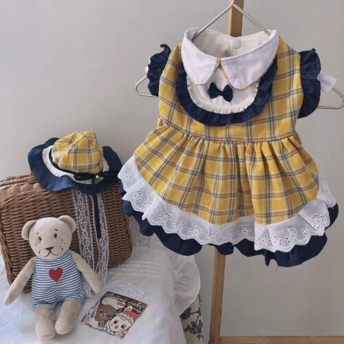 Dog Clothes Hat Princess Lolita Retro Style Dresses Chihuahua Puppy Summer Dog Dress Yorkshire Maltese Pet Clothing Skirt 2021