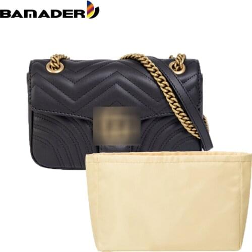BAMADER Make up Organizer Insert Bag For Handbag,Travel Nylon Liner Purse Portable Multifunction Cosmetic Bag Fit Marmont Bag