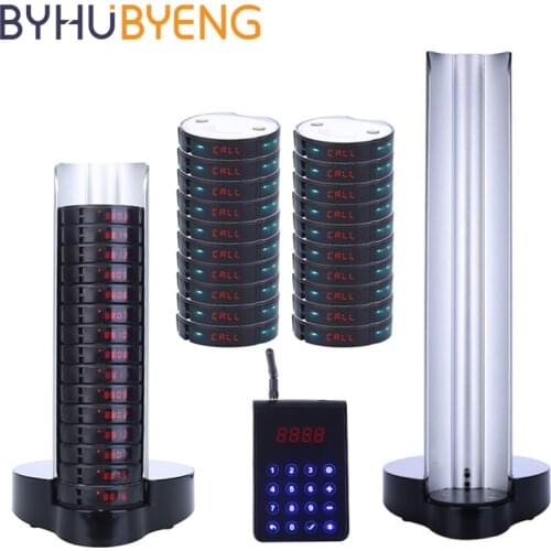 BYHUBYENG 35pc Pager Receiver Wireless Calling Queue System Full Water-proof Certified Long Distance Buzzer For Restaurant