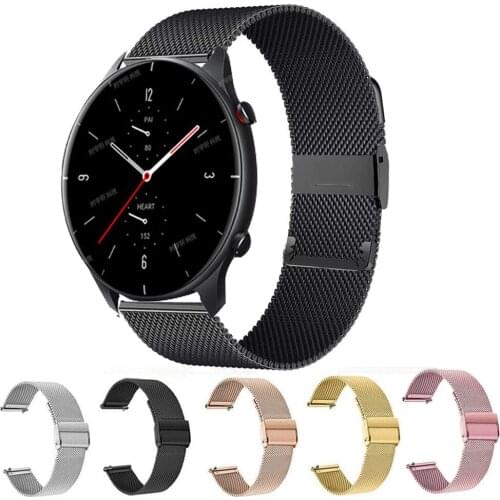 22mm Milanese Watchband Strap For Huami Amazfit GTR 2 2E GTR 47mm Business Replacement Bracelet For Amazfit Stratos Smart Watch