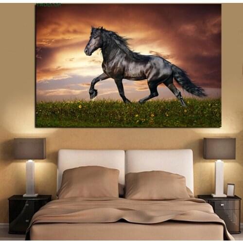 Pop Art Print Horses Running Animals Abstract Oil Painting on Canvas Modern Wall Picture for Livinng Room Sofa Cudros Decoration