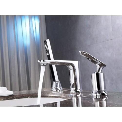 Brass luxury chrome bathroom sink faucet pull out basin sink faucet cold hot water bathroom tap single handle Wash hair faucet