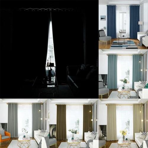 Solid Color Window Blocking Light Curtain Living Room Bedroom Drape Home Decor curtains for living room tulle on the window