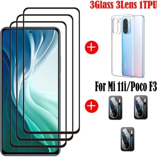 Full Glue Glass For Xiaomi Poco F3 Screen Protector Tempered Glass For Xiaomi Mi 11i Protective Film For Xiaomi Poco F3