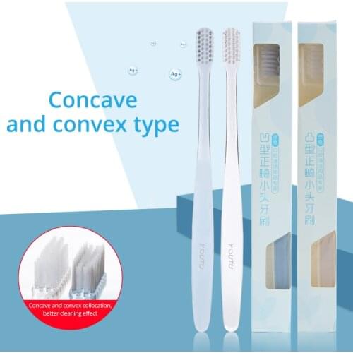 Concave and Convex Correction Toothbrush Special For Orthodontic Teeth Clean Oral Silver Ion and Dupont Bristles 2pcs/bag