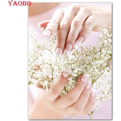 Yaobo 5D DIY Diamond Painting Fashion Finger Nail Diamond Embroidery Beauty Shop Mosaic Cross Stitch Handmade Gift New Arrival