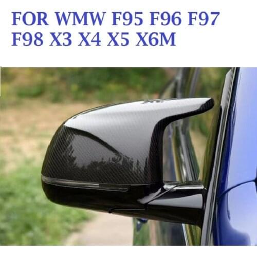 Dry Carbon Fiber Side Mirror Cover Cap Replace & Add on Style Fit For BMW F95 F96 F97 F98 X3 X4 X5 X6M 2018-2020 Car Accessories