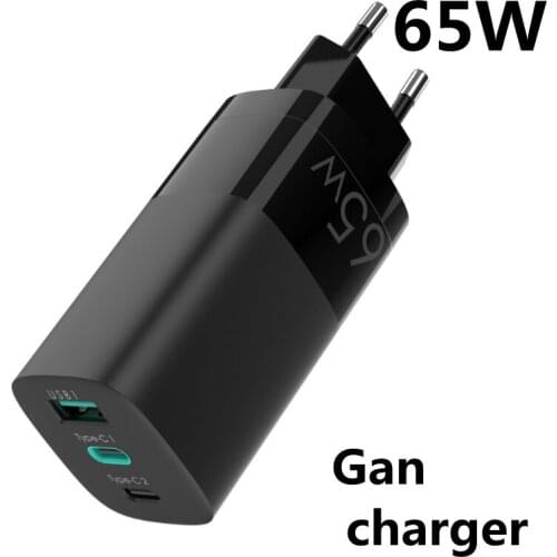 USB Type-c Laptop Charger For Samsung Xiaomi Tablet Phone 65W Fast Charging Adapter For IOS Android Phone Gan Charger