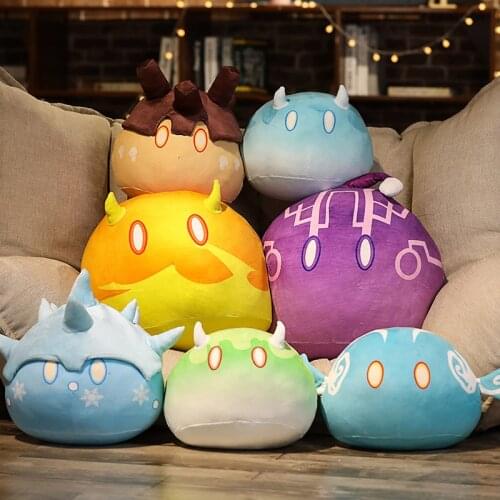1pc 35/45cm Genshin Impact Plush Slime Pillow Toys Genshin Impact Elemental Slime Plush Cushion Stuffed Soft Plushie Dolls