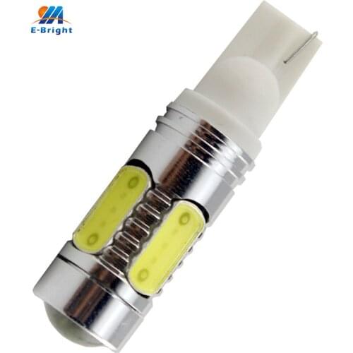 100pcs / Lot T10 7.5W 12V 24V 194 168 W5W 330~380lm High Power W5W Lamps 5led SMD light (With the lens- spotlight) Parking Light
