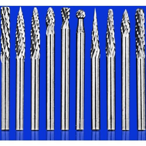 20pcs Tungsten Carbide 3mm Drill Bits Rotary Burrs Metal Diamond Grinding Woodworking Milling Cutters For Drill bits