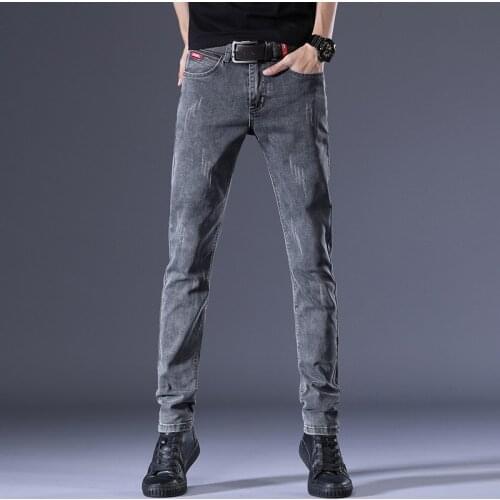 2020 Top Brand New Mens Jeans Business Casual Elastic Comfort Straight Denim Pants Male High Quality Brand Trousers