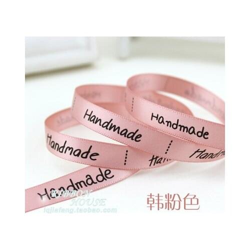 3/8''(10mm)Pink printed hadmade ribbon colored romantic ribbon gift wrap ribbons decoration wrapping Sewing Fabric Hand DIY