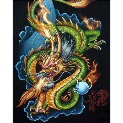 5D diy Diamond Painting Cross Stitch Chinese dragon Crystal Needlework Diamond Embroidery Full rhinestone mosaic Decorative