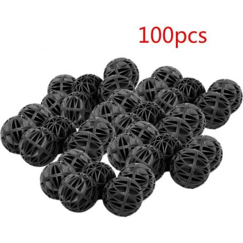 Aquarium Plastic Biochemical Sponge Balls Filter Media With Bio Cotton Inside For Fish Tank Bio Bacteria Growth 100pcs/lot