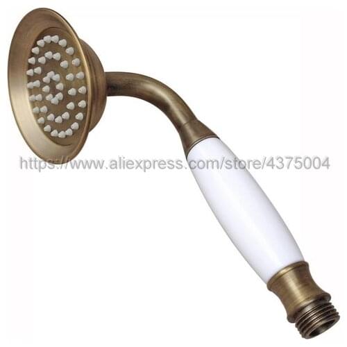 Antique Brass Ceramic Classical Telephone Style Hand Held Shower Head Bathroom replacement hand shower Nhh009