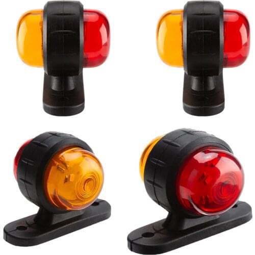 4PCS Side Marker Light External 12V 24V Replacement Parts Mini Durable Trailer Truck Universal Safety Turn Signal Warning Red