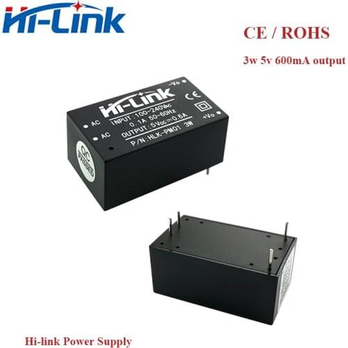 Free shipping 2pcs/lot Hi-Link 85-264v to 5V 600mA power adapter/dc power supply transformer HLK-PM01 Power module