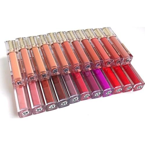10 Piece Shiny Glossy Clear Lipgloss Private Label Lip Gloss Glitter Liquid Matte Lipstick Waterproof No Brand Makeup Custom