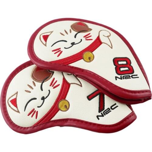Golf Club Head Covers, Cat Pattern Design Golf Putter Covers Golf Fairway Irons