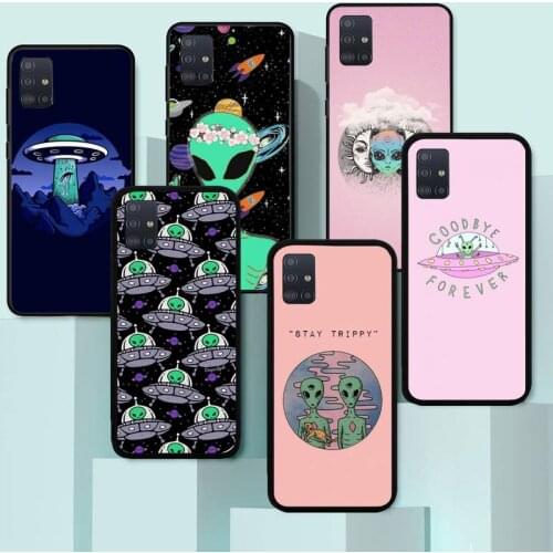 Aesthetics Cute Cartoon alien space Phone Case for Samsung A6 A9 A530 A720 2018 A750 A8 A9 A10 A20 A30 40 50 70 20S 51 52 cover