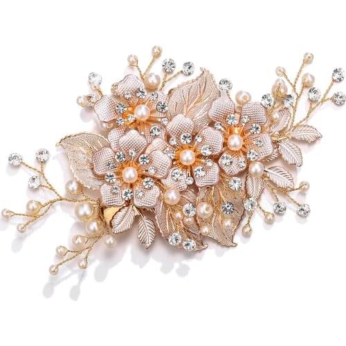 FLower Hair Clip Women Wedding Accessories Pearl Jewelry Hairgrips Crystal Ornament Hairpins Barratte Party Bridesmaid Party