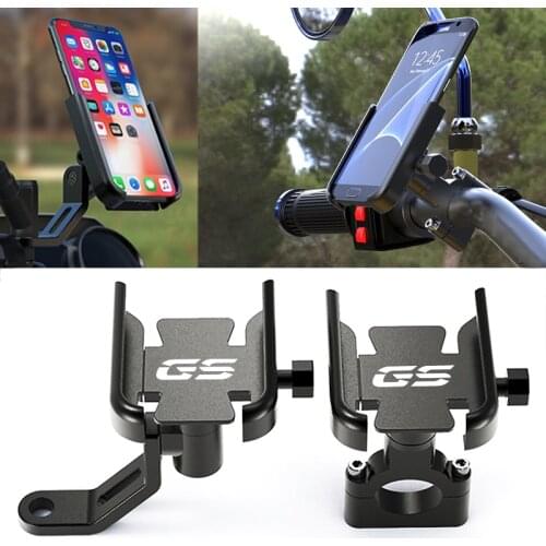 Logo GS For BMW R1200GS R1250GSA F750GS F800GS F850GS G310GS F900R F900XR Motorcycle Phone Holder Stand GPS Navigation Bracket