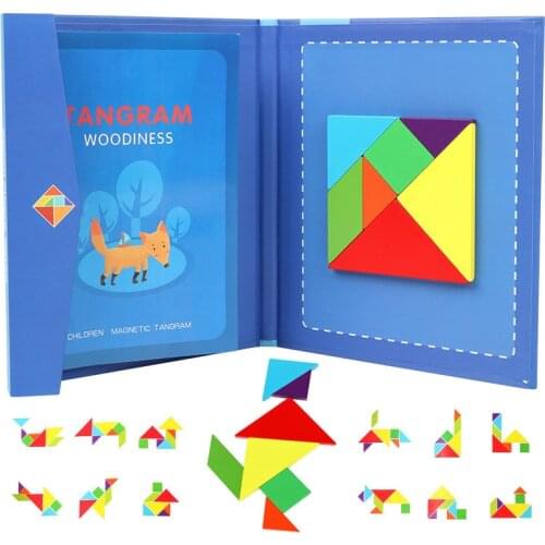 Children Toy Magnetic Wooden Jigsaw Board Matching Game Geometric Blocks 3D Puzzle Educational Toys for Baby Training Learning