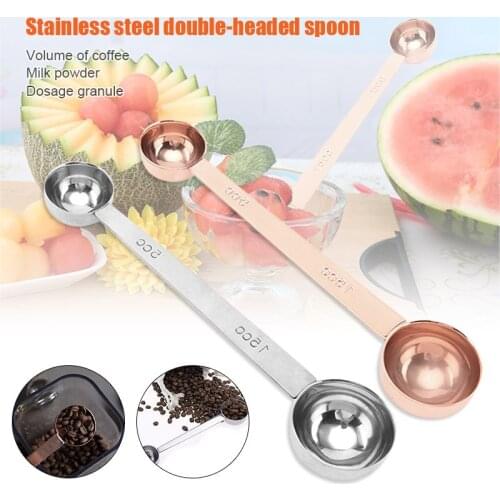 Double Side Measuring Spoon Stainless Steel Coffee Scoop Tablespoon Tool Measuring Spoons Measuring Tools Scales Kitchen,Dining