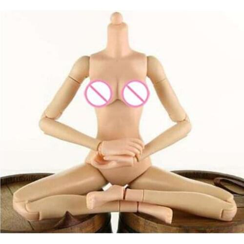 1/6 Scale Fish Sitting Nude Action Figure Female Flexible Body Figures Middle Breast Collectible Doll Toys For KUMIK Head