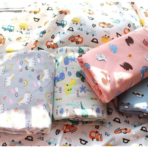 Stretchy Printed cartoon cotton knitting fabric by half meter DIY sewing uphostery baby clothing cotton fabric 50*160cm