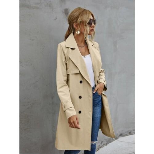 Imcute Women's Double Breasted Trench Coats
