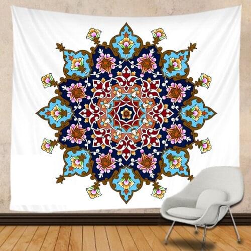 Indian Mandala psychedelic scene home art decorative tapestry Hippie Bohemian decorative sofa blanket Yoga mattress sheet