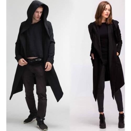 Fashion Men Womens Cardigan Long Jackets Coats Spring Autumn Hooded Cloak Cape Coats Oversize Outwear Unisex Thin