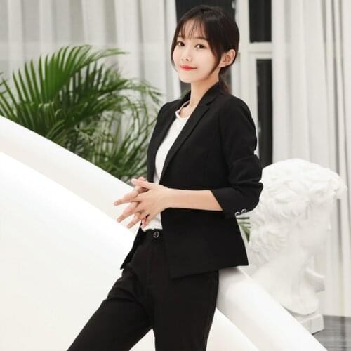 Set female 2019 autumn temperament Slim professional casual suit + trousers elegant fashion two-piece wild womens clothes