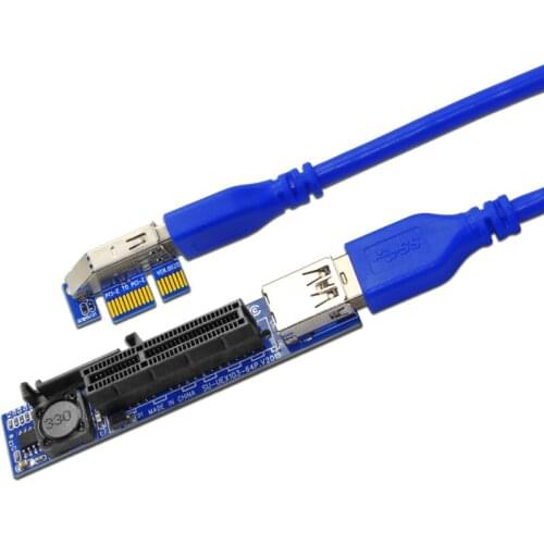 Computer Cable Connector PCI-E Riser PCIE Sleeved Cables Extension USB SATA Adapter SATA USB 3.0 for PCI Express Extension Cable