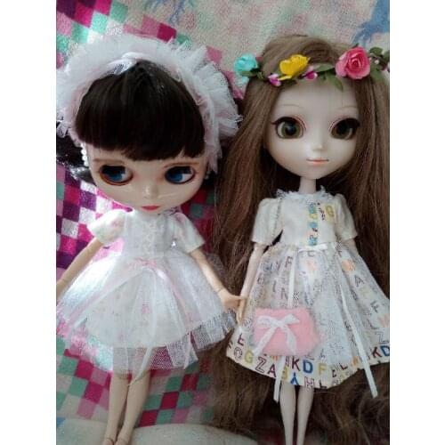 2 Set Blyth Dolls Fairy Dress Cute 2PCS Dress + hair band + hand bag for for Pullip Dal 1/6 Dolls Accessories clothes for dolls