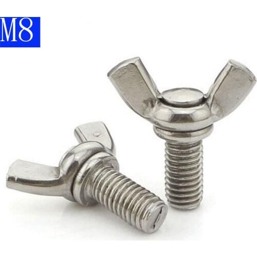 M8 - 1.25 8mm 304 Stainless steel Wing Bolts Wingbolt Nut Butterfly Screw A2 DIN 316