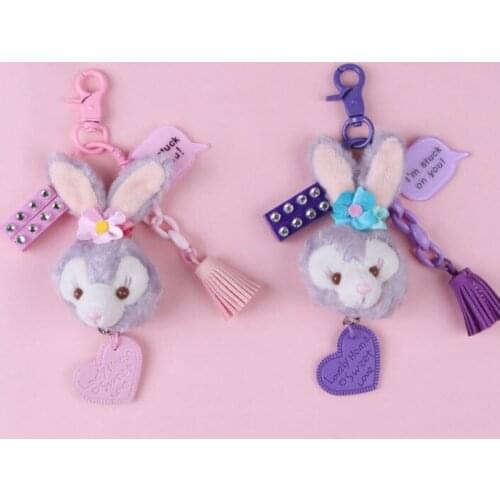 Lovely little bunny Plush toys Cartoon rabbit ornament for bags Soft backpack keychain pendant High quality