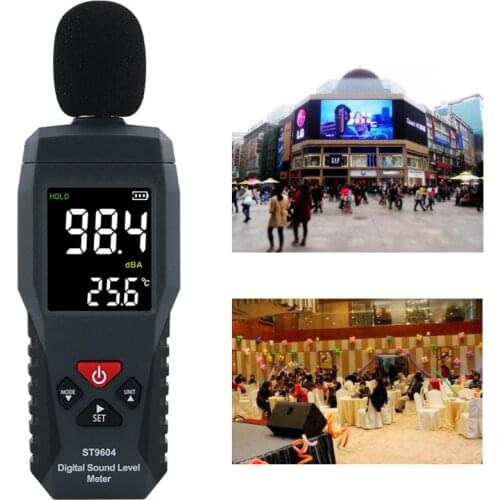 Mini Digital Sound Noise Meter LCD Display Measurement 30-130dB Noise Measuring Instrument Decibel Tester ST9604