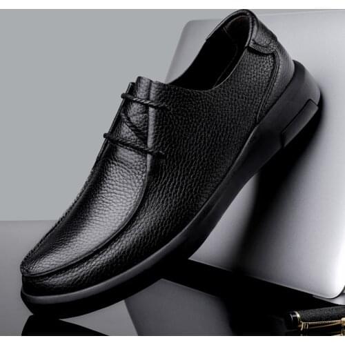 Men shoes Breathable Men Driving Shoes Spring Autumn New Style Breathable genuine leather Mens Peas Shoes the British Sneakers