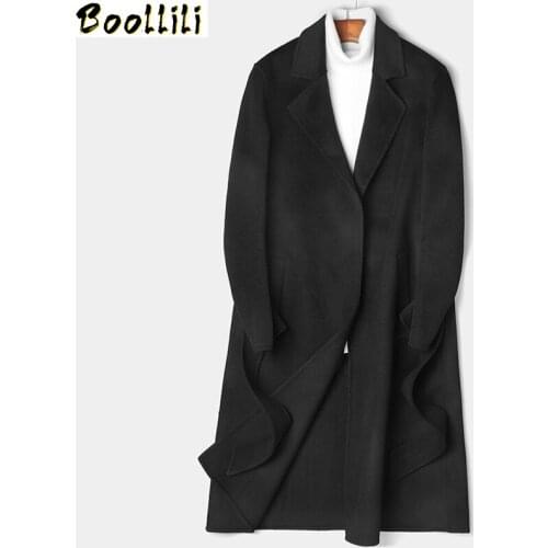 Boollili Handmade Double-faced Wool Coat Winter Jacket Long Coat Autumn Men Clothes 2020 Men Overcoat Abrigo Hombre