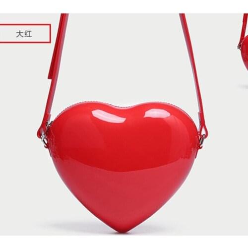 2020 New Peach-Shaped Love Small Bag New Jelly Messenger Bag Wild Heart-Shaped Solid Color Versatile The Single Shoulder Bag