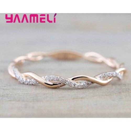 New Cubic Zirconia Wedding/Engagement Ring Fashion Female Jewelry Accessory Women 925 Sterling Silver Rings For Party