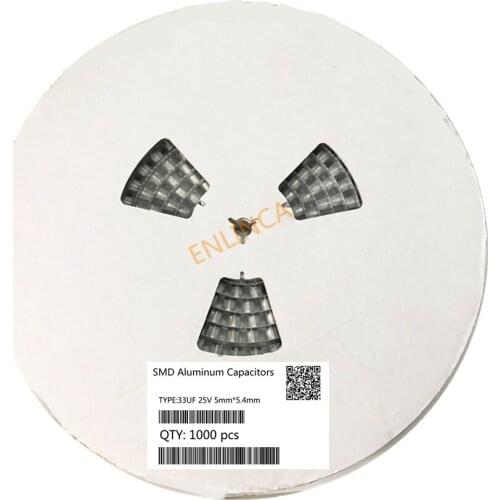 Original 1000pcs 33UF 25V 5mm*5.4mm SMD electrolytic capacitor 20
