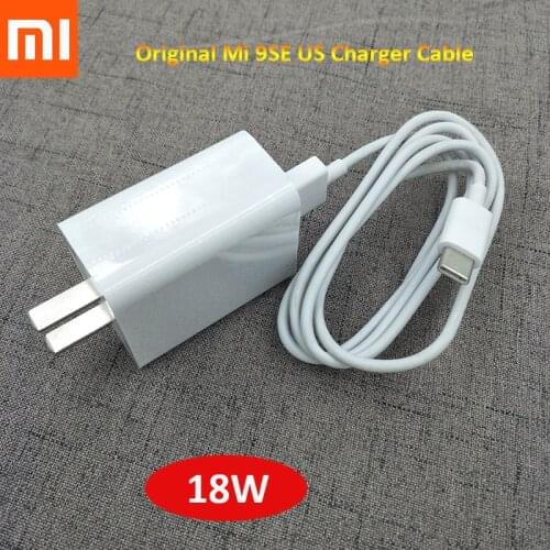Original Xiaomi 12V1.5A 9se US Charger and Type-C Cable Fast Charging Adapter For MI 9se CC9 Pro Pocophone F1 Redmi K20 Pro K30