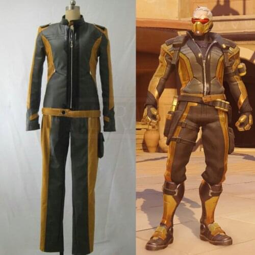 OW Gold Version Soldier 76 Cosplay Costume for Adult Men Halloween Party Cosplay Costume Customized Free Shipping