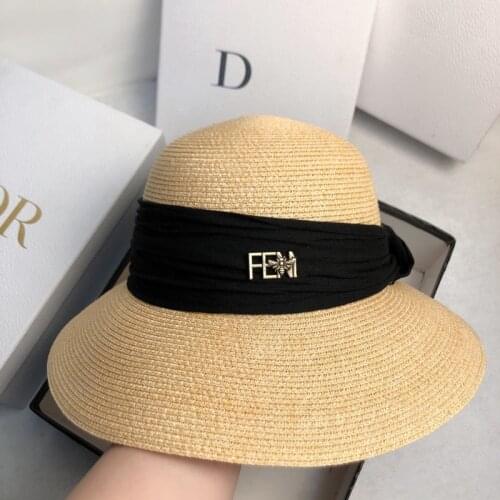 New Satin Ribbon Fisherman Bucket Hat Female Summer Seaside Vacation Anti-UV Beach Hat Basin Caps