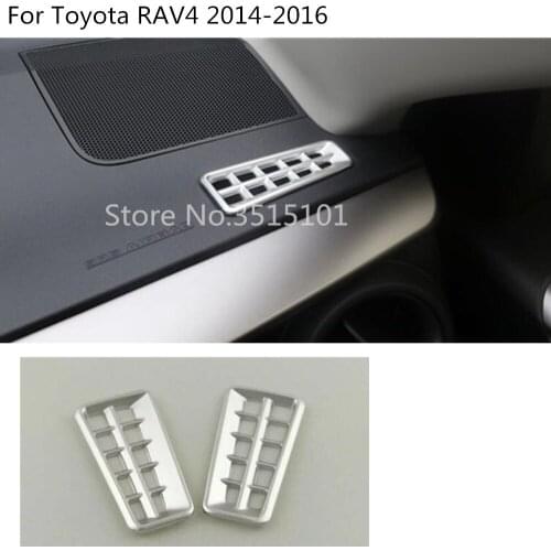 Car head front upper cover frame lamp trim ABS matte Air conditioning Outlet Vent 2pcs For Toyota RAV4 2014 2015 2016
